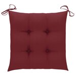 vidaXL Chaises de jardin lot de 8 avec coussins bordeaux Teck solide