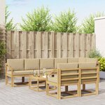 vidaXL Ensemble de canapés d'extérieur 9 pc Blanc et Beige Polyester