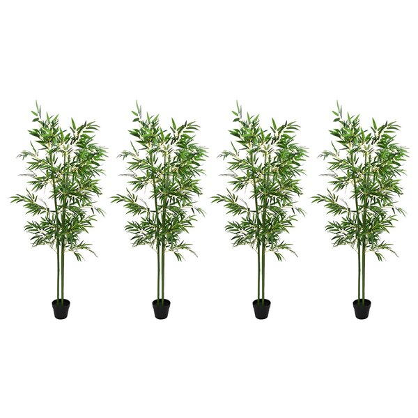 vidaXL Arbre en Bambou Artificiel 4 Pièces Vert 60 x 18 x 190 cm