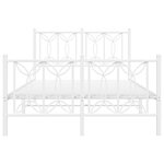 vidaXL Cadre de lit métal sans matelas et pied de lit blanc 120x200 cm