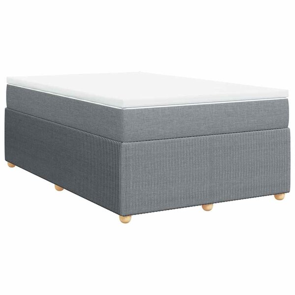 vidaXL Sommier à lattes de lit et matelas gris clair 120x190 cm tissu