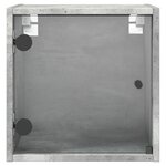 vidaXL Table de chevet avec porte en verre gris béton 35x37x35 cm