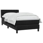 vidaXL Sommier à lattes de lit avec matelas noir 90x210 cm velours