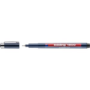 Feutre Fin de Précision 1800 Noir Pointe Fine (0.3) 0 35 mm x 10 EDDING