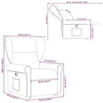 vidaXL Fauteuil inclinable électrique rouge bordeaux tissu