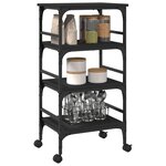 vidaXL Chariot de cuisine noir 45x35x89 5 cm bois d'ingénierie