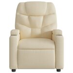 vidaXL Fauteuil de massage inclinable crème tissu