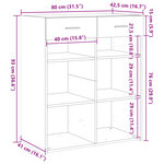 vidaXL Buffet noir 80x42 5x93 cm bois d'ingénierie
