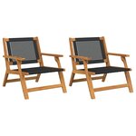 vidaXL Mobilier de jardin 2 Pièces Noir 67 x 78 x 73cm