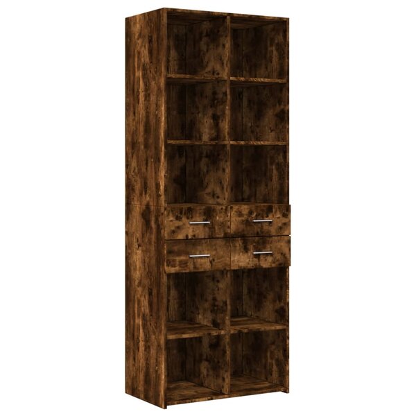 vidaXL Buffet haut chêne fumé 70x42 5x185 cm bois d'ingénierie