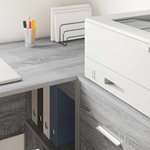 vidaXL Bureau d'angle avec tiroir Gris Sonoma 102 x 88 x 75 cm