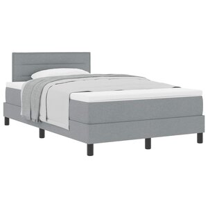 vidaXL Lit à ressorts avec matelas Gris clair 120 x 190 cm tissu