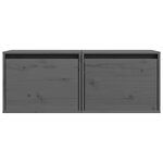 vidaXL Armoires murales 2 Pièces Gris 45x30x35 cm Bois de pin massif