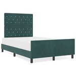 vidaXL Cadre de lit avec tête de lit Vert foncé 120 x 200 cm Velours