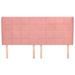vidaXL Tête de lit avec oreilles Rose 183x23x118/128 cm Velours