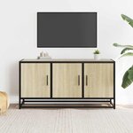 vidaXL Meuble TV chêne sonoma 100x35x50 cm bois d'ingénierie et métal
