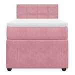 vidaXL Sommier à lattes de lit avec matelas Rose 90x200 cm Velours