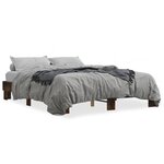 vidaXL Cadre de lit sans matelas chêne fumé 150x200 cm