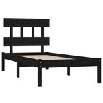 vidaXL Cadre de lit sans matelas noir 100x200 cm bois massif