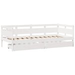 vidaXL Lit de jour et tiroirs sans matelas blanc 90x200 cm bois massif