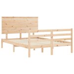 vidaXL Cadre de lit avec tête de lit 140x200 cm bois massif