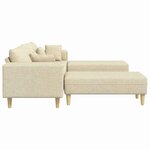 vidaXL Sofa en tissu avec coussin Crème 208 cm tissu