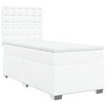 vidaXL Sommier à lattes de lit avec matelas Blanc 90x190 cm Similicuir
