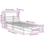 vidaXL Cadre de lit sans matelas blanc 90x200 cm bois de pin massif