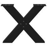 vidaXL Pieds de table basse en forme de X  2 pièces  noir  50 x (42-43) cm  acier