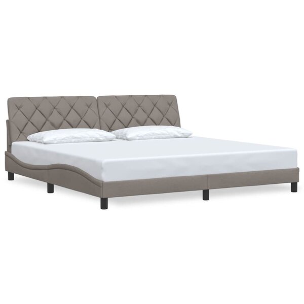 vidaXL Cadre de lit sans matelas taupe 200x200 cm tissu