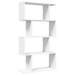 vidaXL Bibliothèque séparateur de pièce à 4 niveaux Blanc 70 x 24 x 129 cm Bois d'ingénierie
