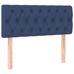 vidaXL Sommier à lattes de lit avec matelas Bleu 90x200 cm Tissu