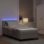 vidaXL Lit à ressorts avec matelas avec LED Taupe 90 x 190 cm tissu