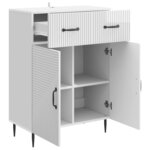 vidaXL Buffet Blanc brillant 66 x 34 5 x 89 5 cm Bois d'ingénierie
