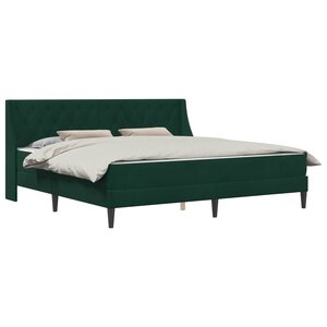 vidaXL Cadre de lit avec matelas Vert foncé 200 x 200 cm Velours