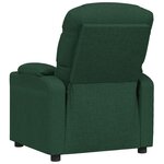 vidaXL Fauteuil inclinable Vert foncé Tissu