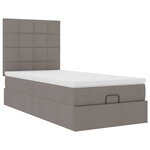 vidaXL Cadre de lit ottoman avec matelas taupe 80x200 cm tissu