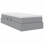vidaXL Lit avec rangement et matelas Gris clair 90 x 200 cm Polyester