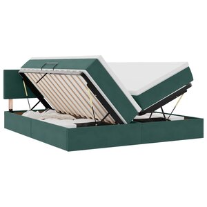 vidaXL Lit de Rangement avec tête de lit 2 pièces Vert foncé