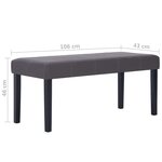 281309 vidaXL Bench 106 cm Grey Faux Leather