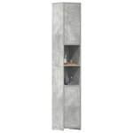 vidaXL Armoire de salle de bain Gris béton Bois d'ingénierie