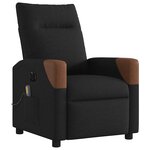 vidaXL Fauteuil de massage inclinable électrique Noir Tissu