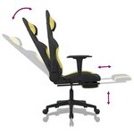 vidaXL Chaise de jeu avec repose-pied Noir et vert clair