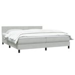 vidaXL Sommier à lattes de lit et matelas gris clair 180x210cm velours