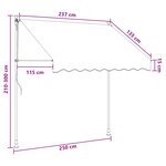 vidaXL Auvent rétractable manuel Multicolore 250 x 115 x 300 cm