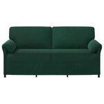 vidaXL Sofa 3 places Vert foncé 198 x 83 x 95 cm Velours