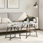 vidaXL Ensemble de tables d'appoint 2 Pièces Gris sonoma et Noir