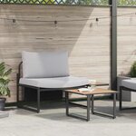 vidaXL Ensemble de canapé de jardin 2 Pièces Gris clair Acier