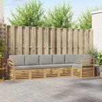 vidaXL Ensemble de canapés d'extérieur 6 Pièces Blanc et gris clair