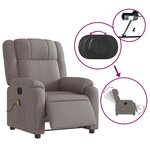 vidaXL Fauteuil de massage inclinable électrique Taupe Tissu